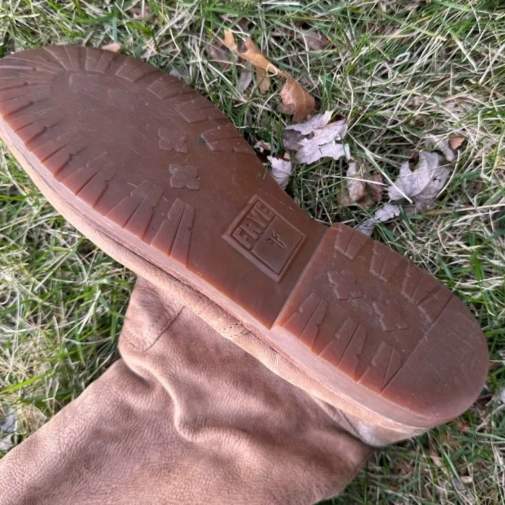 Frye Taupe Leather OTK Riding Boots